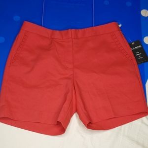 Red Women's Shorts- ruffle pocket design. Zac & Rachel